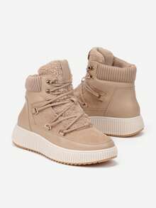 Soft Cozy Winter Boots For Women - Casual - Khaki - View 5