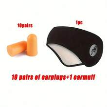 1 para wygodnych nauszników unisex z samoprzylepną maską na oczy, odpowiednich do jazdy na rowerze na świeżym powietrzu, do spania jesienią/zimą