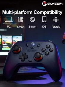 GameSir PC Game Controller, Compatible With 2 Controllers, Nova Lite Joystick, Compatible With Switch, Steam, Deck, Android, IOS Devices And Windows, Hall Effect Joystick, Comes With Original Controller Protective Case, High Cost Performance, Analog Triggers, Dual Rumble Motors, Supports Rapid Fire, Gaming Console Accessory, 600mAh Lithium Battery, Supports Wireless (2.4G) Or Wired Connection, Gray - Grey - View 6