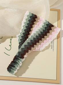 1pc Retro Colorful Striped Wavy Knitted Headband, Wide Boho Style Hair Accessory Suitable For Daily Life, Autumn Outdoor Activities Winter Scarf Warm Hair Bands Women Bandanas Women Hair Accessories - Multicolor - View 7