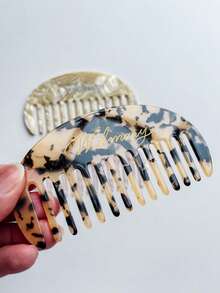 Customized Travel Hair Brush | Carved Wide-Tooth Comb | Bridesmaid Gift | Unique Wedding Gift | Wedding Party Favor | Personalized Comb, Forest Tones - Multicolor - View 7