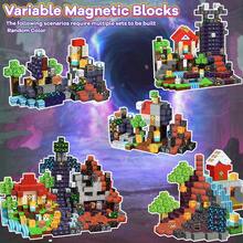 90/150PCS Magnetic Blocks Adventure At Lava World Blocks Set - Magnetic Cubes Building Blocks Toys For Halloween Christmas Birthday Gift - STEM Sensory Toys For 3+ Years Old Girl Boys - Multicolor - View 7