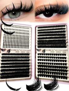 LYBCG 568pcs Large Capacity Eyelash Book 8D Super Fluffy Soft Comfortable High-Quality DIY Eyelash Clusters Russian Lash Extensions Kit Spikes Lash Individuals 3D Volume Eyelash Clusters D-Curly Lash Clusters Kit 10-18MM DIY Eyelash Extensions,4 Styles Lash Clusters Spike Lashes Individual Lash Clusters, Halloween Cosplay Manga Various Occasions Multi-Type Natural Look,Spikes /60D/80D/100D/120D Reusable Individual Segmented False Eyelashes Wispy&Ultra Soft DIY Eyelash Extension At Home - DD - 查看 7