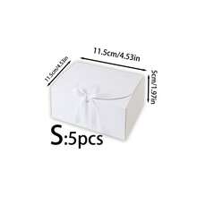 10 Stück/5 Stück/2 Stück - Weiße/Schwarze/Rosa/Braune Geschenkboxen mit Deckeln und Schleifen, geeignet für Brautjungfern-Einladungen, Hochzeiten, Geburtstaggeschenke, Baby-Duschen, Partys, Valentinstag-Geschenke, Verpackung, Geburtstage, DIY, Kosmetikaufbewahrung, Abschlussgeschenke, Hochzeitsfeier-Dekoration - Weiss - Übersicht 17