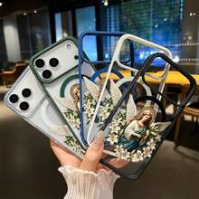 Kompatibel mit iPhone 17 Pro Max Air 16 16e 15 Plus 14 13 12 11 XS Max XR X Lily Angel Muster Stoßfest Kratzfest Anti-Gelbfärbung Transparente Modische Bunte Smartphone Hülle Geschenk, iPhone Hülle, Blumenmuster Hülle, Transparente Ästhetik, Langlebiges Spritzgussverfahren, UV-bedrucktes Kunstwerk, Stilvoller Autobesitzer, Technologie-Zubehör-Enthusiast - Grün - Übersicht 10