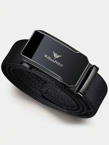 WilliamPOLO Genuine Leather Belt For Men, High-End Brand Trouser Belt With Automatic Buckle, Suitable For Young Business Men - Adjustable Length - Multicolor - View 3