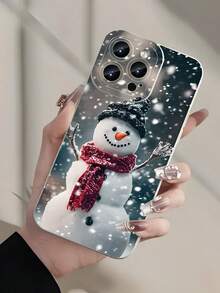 Christmas Snowman With Hat And Scarf Phone Case Suitable Compatible With Iphone 17,17Air, 16, 15, 14, 13, 12, 11, PRO MAX, X, XS, XSMAX,PLUS,MINI,16E/SE4,As Well As, Compatible With  Galaxy S22/23/24/25 Edge /Ultra+