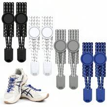 Estilo4 Pares Agujetas Elasticas Para Tenis, Agujetas EláSticos Con Sistema De Cierre RáPido Sin Amarres, Unisex, ParaTodos Los Zapatos, Zapatillas De Deporte Y Zapatos CasualesVersióN Mejorada - Negro+Blanco+Gris+Azul - Ver 13