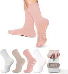Calcetines largos-Rosa+Beige+Blanco+Gris