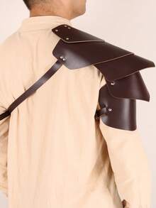 1 pièce Armure d'épaule médiévale en PU, protection d'épaule ajustable à une seule épaule, harnais de guerrier viking, gladiateur, samouraï, chevalier. Accessoire de costume d'Halloween pour hommes - A - Voir 4