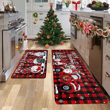 1/2/3 قطعة سجادة مطبخ عيد الميلاد سميكة بسماكة 0.47 بوصة/1.2 سم، ديكور عيد الميلاد بنمط الشريط الأحمر والأبيض، مضادة للإرهاق وغير انزلاقية وقابلة للغسيل لأرضية المطبخ بالمنزل (تمثال عيد الميلاد) - متعدد الألوان - مشاهدة 14