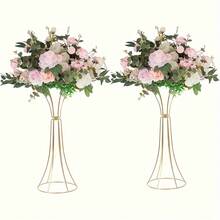 2pcs/Set Wrought Iron Electroplated Flower Stand, Wedding Aisle Decoration, Table Decoration, Home Decoration, Party Prop,Home Decor,Flower Vase,Centerpiece,Table Decor Gifts Birthday Graduation Room Decor Glass Vase
