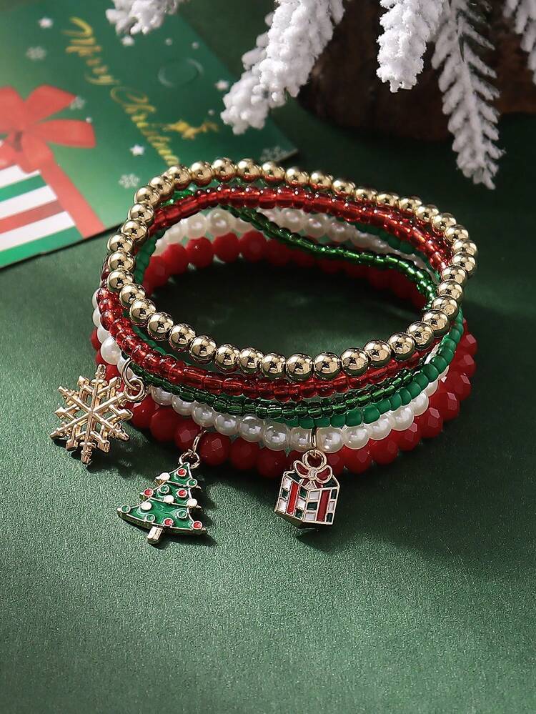 6pcs/Set Ocean Theme Colorful Resin Geometric Seashell Beaded Bohemian Layered Anklet Set, Suitable For Women To Wear Casually, On Beaches, Or As A Holiday Gift - Multicolor - View 3