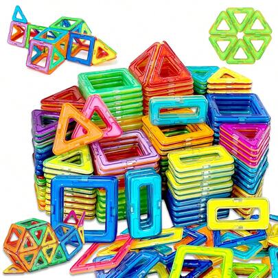 58/88/118 قطعة - مجموعة كتل بناء مغناطيسية للأولاد والبنات، ألعاب تعليمية STEM للبناء، تطور قدرات الأطفال اليدوية بشكل أفضل، هدية تعليمية إبداعية للأطفال، مصنوعة من مادة ABS