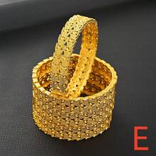 4 件套经典镂空手镯，优雅金色手镯，非洲新娘婚礼派对珠宝礼物 - 金黃色 - 查看 9