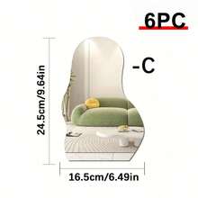 1 miếng dán tường trang trí gương hình bất đối xứng, tự dính, miếng dán gương chất liệu acrylic dày, miếng dán tường 3D, thích hợp cho trang trí tường phòng ngủ/bếp/phòng tắm/phòng khách/văn phòng/nền TV, chống thấm nước và chống ăn mòn, gương treo tường có thể tháo rời trang trí phòng gương treo tường gương cho phòng trang trí nhà trang trí phòng tắm trang trí phòng khách - Bạc - Xem 18