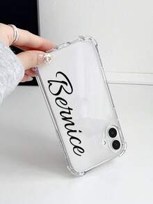 1个定制签名和颜色的极简透明防震手机壳，兼容 11/12/13/14/15/16/16 Pro/16 Plus/16 Pro Max/17/1 Pro/17 Pro Max/17 Air，兼容Pixel 9A/S24/S25 Ultra/S25 Plus/S25 Edge，兼容Moto G85，兼容Infinix Hot 50 Pro+，适合作为日常礼物送给朋友 - 無色 - 查看 4