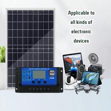 ZGZXSEXHZ 1pc 10W Solar Panel Kit With 100A Controller, Portable Solar Charger Suitable For Charging Various Devices | Lightweight Clip Design, Stable Installation, Camping/Hiking/Road Trip/Emergency Backup Power, Charges Quickly In Sunlight, Outdoor Painting & Photography Recharging