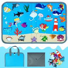 Foldable Farm Animals Felt Storyboard Set, Kindergarten Storytelling Early Education Interactive Game Kit, Car Airplane Travel Toys, Birthday Gift - Early Education Toys - View 12