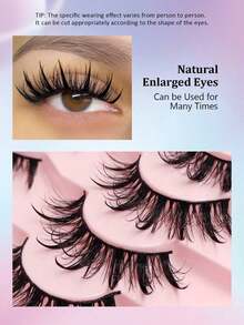 10 pares de pestañas postizas naturales y esponjosas tipo hada de estilo manga húmedo para cosplay, extensiones de pestañas, maquillaje, tiras de pestañas - Pestañas de manga puntiagudas - Ver 2