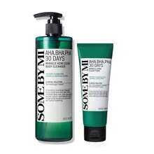 30 Days Miracle Set: AHA BHA PHA Clear Body Cleanser (400ml) + Clear Foam (100ml) – Korean Skin Care With Salicylic Acid & Tea Tree, Daily Deep Cleansing, Creates Smooth Skin - 綠色 - 查看 1