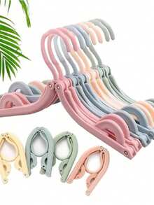20/10/8/6/5/3/1 Pcs Travel Clothes Hanger, Portable Foldable Clothes Hanger, No Clips, Foldable Drying Rack, Foldable Travel Hanger, Non-Slip Design, Non-Slip Drying Rack For Retail Stores, Cruise Essential (Random Color) - Multicolor - View 4