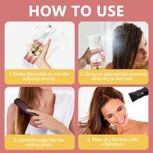 Goiple 450°F 热防护及紫外线防护喷雾，热防护精华液，有效抵御直板夹、卷发棒和吹风机的高温损伤，蕴含椰子油，滋润修护秀发，提升秀发健康、柔顺和光泽，适用于卷发、波浪发、直发及假发（100毫升/200毫升/300毫升） - 紅色 - 查看 11