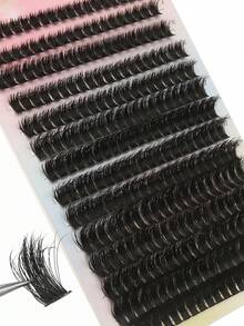 280 Clusters Of D Curled False Eyelashes Russian Cartoon Design Slim 80P Cat-Eye Segmented False Eyelashes 8-16mm Mixed Size Natural Soft Thick And Stylish Suitable For Daily, Party, Stage, Travel Makeup, A Must-Have For Mother's Day, Easter, Thanksgiving, Christmas, Halloween Eye Makeup Suitable For Beginners