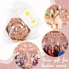 1Pc Mini Travel Makeup Mirror, Portable Foldable Mirror Rose Petal Shape Compact Mirror Suitable For Wedding Parties And Birthday Occasions