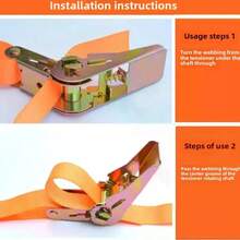 Tensor de trinquete de correa de carga, tensor de fijación de vagón de carga para transportar equipaje y mercancías, para uso en exteriores y camping. La cinta está hecha de poliéster, la cabeza de tensado y fijación está hecha de aleación de zinc, el ancho de la cinta es de 2,5 cm y se puede usar varias veces.