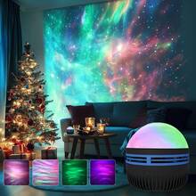 1pc Northern Lights Projector Lamp - Mesmerizing Night Light With 7 Modes & Remote, Dimmable LED Desk Lamp, USB Powered, Perfect For Halloween, Christmas, Bedroom, Gaming Room, Party - Ideal Holiday Gift