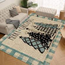 1/2/3pcs Buffalo Plaid Christmas Tree "Merry Christmas" Kitchen Mat Set, Subtle Winter Home Decor Kitchen Carpet - Multicolor - View 16