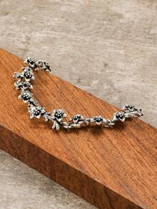 New Vintage Floral & Tree Design Bracelet, Unique Creative Accessory For Men & Women