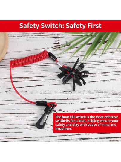 Gosknor Boat Ty Lanyard Kill Stop Switch With 7 Keys, Universal Jet Ski Outboard Marine Engine Cutoff Switch Cord Tether For Mercury, , Suzuki And Mor