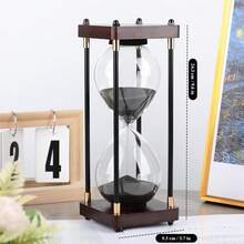 Reloj de Arena de 30 Minutos, Temporizador de Madera para Niños, Aula, Dormitorio, Oficina y Juegos (Negro) - 1 - Ver 3