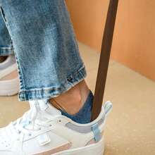 50cm Magnetic Wooden Shoe Horn – Premium Beechwood Long-Handle Shoe Remover With Anti-Slip Base | Home & Professional Use (Fall 2025 Upgraded) - 咖啡棕 - 查看 5