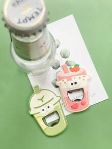 1 buc deschizător de sticle de bere din cauciuc moale, drăguț, - Gadget de bucătărie de vară, deschizător de sticle magnetic pentru frigider, ceașcă de ceai cu lapte