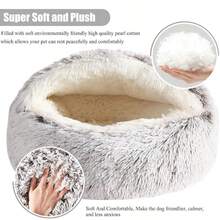 1pc,Cat Beds For Indoor Cats Washable, Cozy Cat Cave Bed, Non-Slip Cat Beds, Calming Dog Bed With Hooded Cover, Dog Bed With Cover For Small Medium Pets (Coffee)