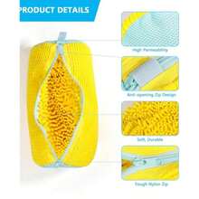 2 paquetes de bolsas para lavadora del Reino Unido, bolsas de lavado de zapatos antideformación con forro de limpieza de 360°, bolsas de lavado de zapatos reutilizables, bolsas de lavandería para zapatos con cremallera, adecuadas para zapatillas, bolsas de lavandería de malla de lona