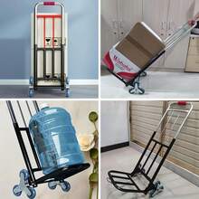 330 LB Heavy Duty Folding Trolley, Trolley Heavy Duty With Rope, Ergonomic Handle And 360° Rotary Wheel(6 Wheels), 28mm Diameter, Telescopic, For Stairs Use | For Weight Lifting, Material Transportation, Sturdy Construction - màu đen - Xem 11
