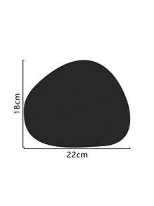 1 件防水易清洁、双面防滑天鹅绒底部、三角椭圆形、一体式合成简约鼠标垫，适合家庭和办公室使用 - 黑色 - 查看 6