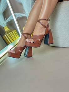 Women's Elegant Napa Platform Sandal - 駝色 - 查看 2