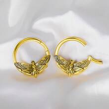 1pc Ear Gauges Skull Butterfly Ear Weights For Stretched Ear Plugs Body Piercing Tunnels Stainless Steel Body Jewelry Halloween - Round - View 5