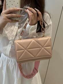 1 套高级时尚压花斜挎包、翻盖单肩包、女士休闲手提包和钱包 - 彩色 - 查看 3