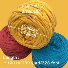 1/3 Pcs T-Shirt Yarn, Woven Fabric Knitted Yarn, Used For Crocheting And Knitting Bags, Cushions, Dolls, Handicraft Crochet Projects - Multicolor - View 12