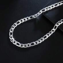Classic Cuban Chain Men Necklace Width 2/4/6/8/10/12 MM 925 Sterling Silver Necklace Hip Hop Punk Thick Chain 40-75cm Necklace For Men Women Jewelry