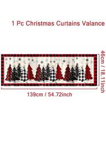 1 pièce Cantonnière de rideau de Noël, rideau court de Joyeux Noël avec cloche de Noël, bonhomme de neige, sapin de Noël et style de vigne à fleurs rouges, rideau de demi-fenêtre, rideau de cuisine de Noël, décoration de fête de Noël, fournitures de fête de Noël, décoration de Noël, décorations de Noël pour la maison, décoration de chambre de Noël, décoration de fenêtre de cuisine, cadeaux de Noël, décorations d'hiver, décoration de salon, décoration de bureau