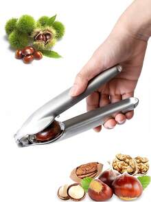 1pc Nut Cracker Sheller Walnut Pliers,Stainless Steel Kitchen Tools,Multifunctional Chestnut Opener Nut Walnut,Kitchen Utensils Dried Fruit Opener,Stainless Steel Chestnut Clip Metal Nut Cracker, Multifunction Pecan Nut Cutter Walnut,Kitchen Chestnut Opener,Protable Nutcracker Chestnut Clip, Stainless Steel Chestnut Cutter Tool