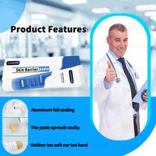 Pulsovital Pasta de barrera de la piel 60g,protectores de Colostomía,Barrera de la piel de la Colostomía,Prevenir fugas y corrosión - Gris - Ver 6