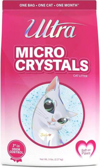 Ultra Micro Crystals Cat Litter - 999% Dust Free, Soft On Paws, Fragrance Free - 5 Lbs
